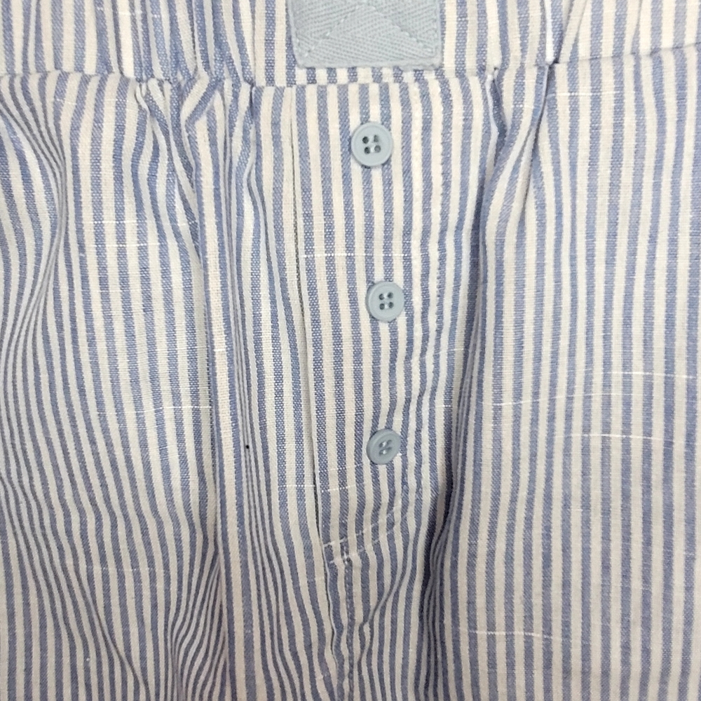 Very J Newim Blue White Striped High Waisted Shorts Fully Lined Pockets Boxer L - Picture 6 of 9